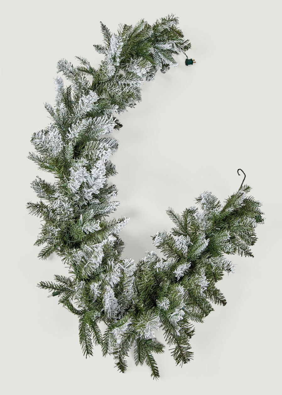 Everyday Greenery Radial | Frosted Aspen Christmas Garland With Led Lights - 72"