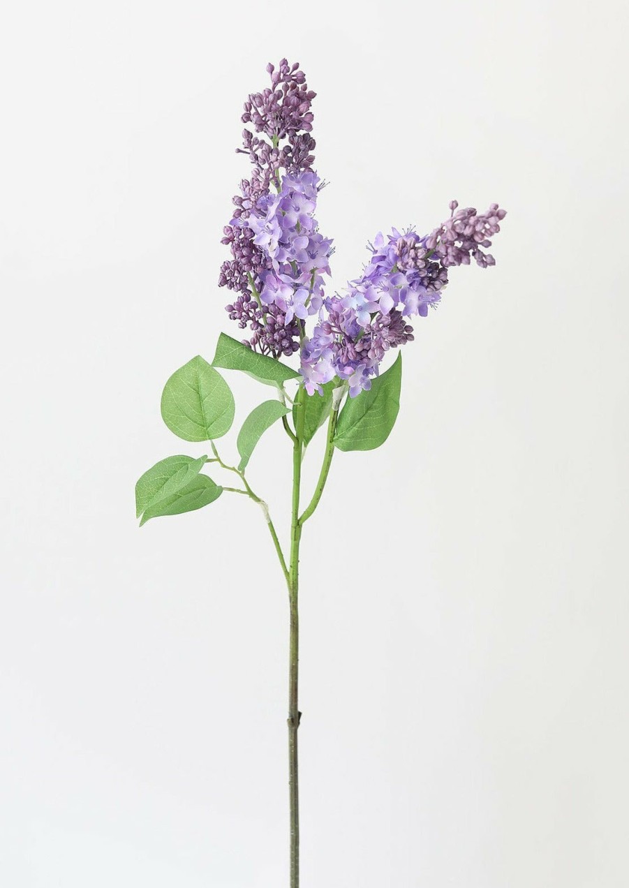 Blooming Florals Radial | Purple Artificial Lilac Flower Branch - 34.5"