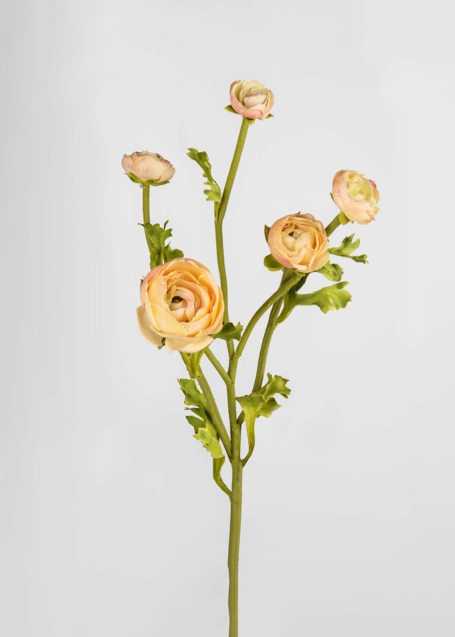 Blooming Florals Radial | Real Touch Faux Ranunculus In Peach - 21.5"