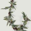 Winter Forest Radial | Indoor/Covered Outdoor Faux Cedar And Pine Cone Garland - 72"