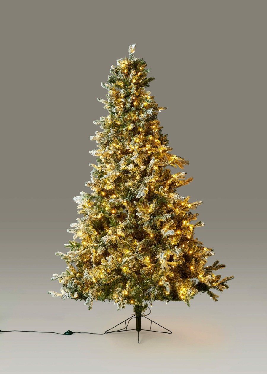 Everyday Greenery Radial | Frosted Pine Christmas Tree With Pre-Lit Led White Lights - 7.5'