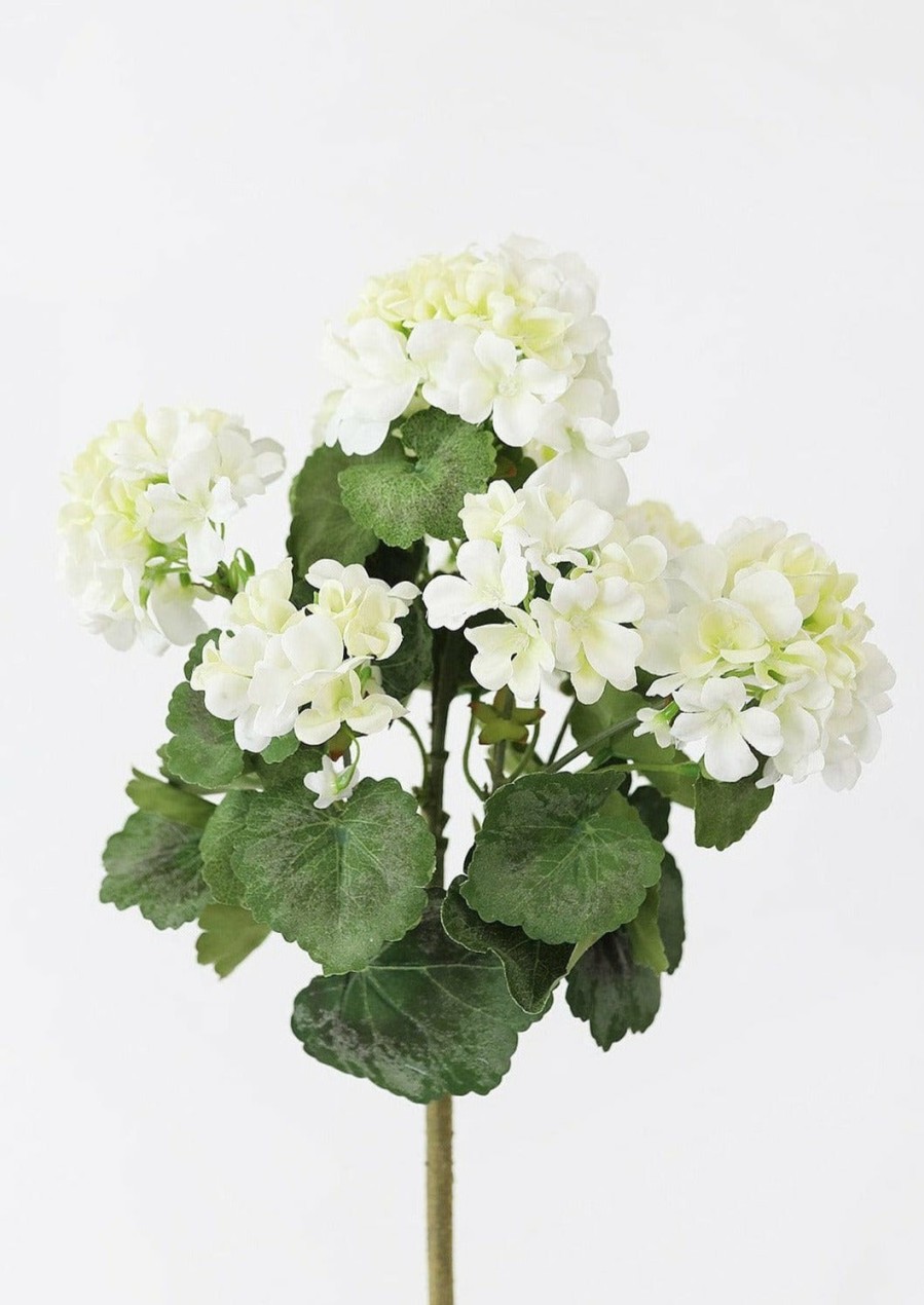 Everyday Greenery Radial | Artificial Indoor/Covered Outdoor Geranium Bush - 18"