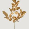 Winter Forest Radial | Gold Artificial Lemon Leaves Branch - 25"