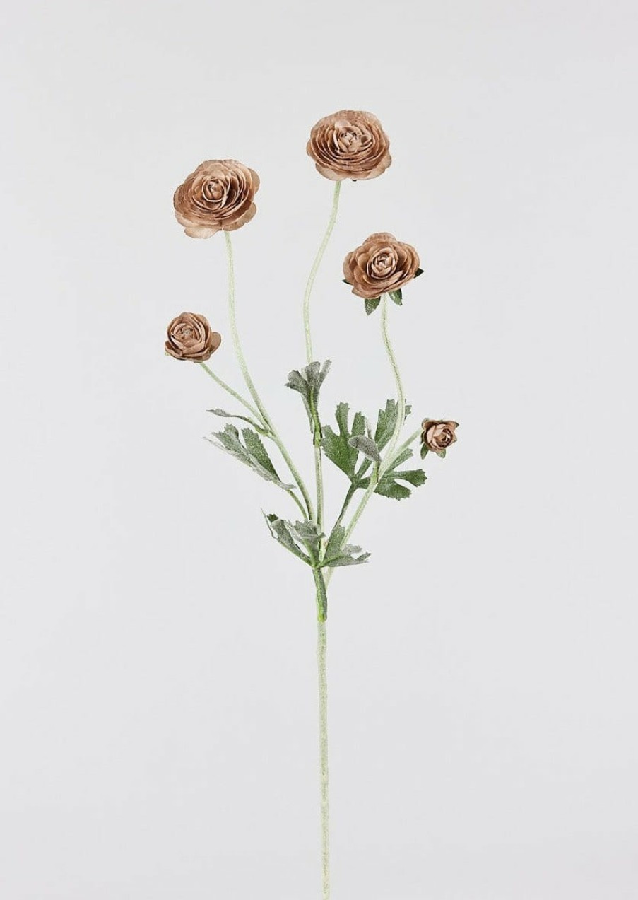 Blooming Florals Radial | Taupe Mauve Faux Ranunculus Flowers - 28"