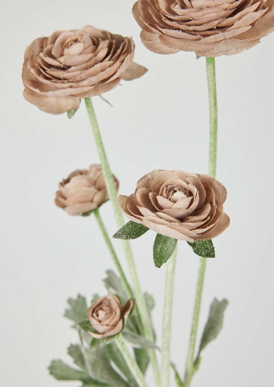 Blooming Florals Radial | Taupe Mauve Faux Ranunculus Flowers - 28"