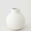 Blooming Florals Radial | Afloral Creamy White Round Ceramic Vase - 8"