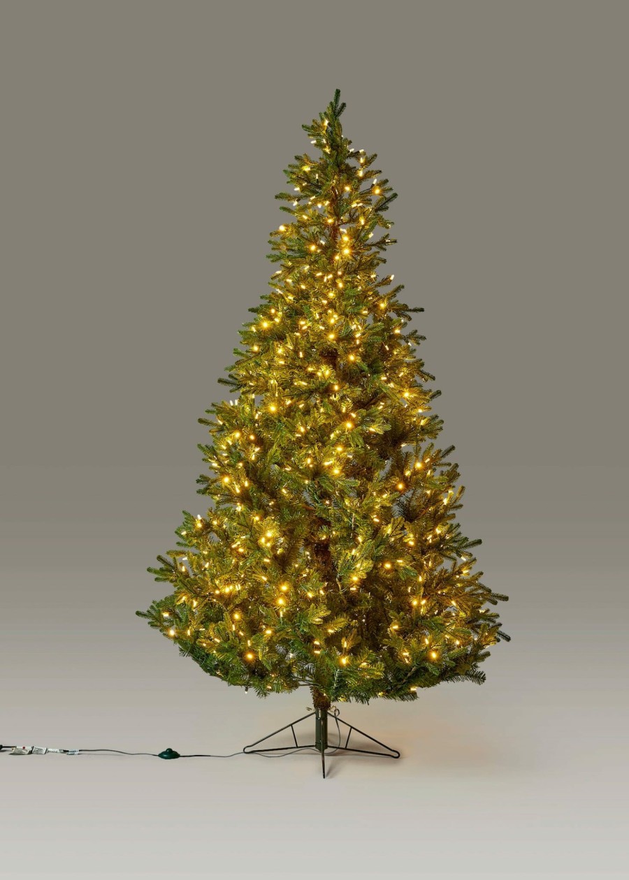 Winter Forest Radial | Faux Noble Fir Pre-Lit Led Christmas Tree With White Lights 7.5'