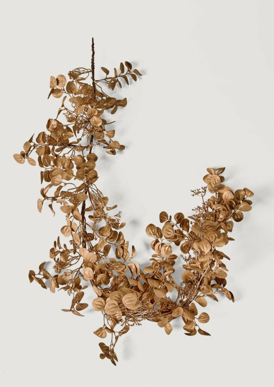 Winter Forest Radial | Copper Gold Artificial Eucalyptus Leaf Garland - 60"