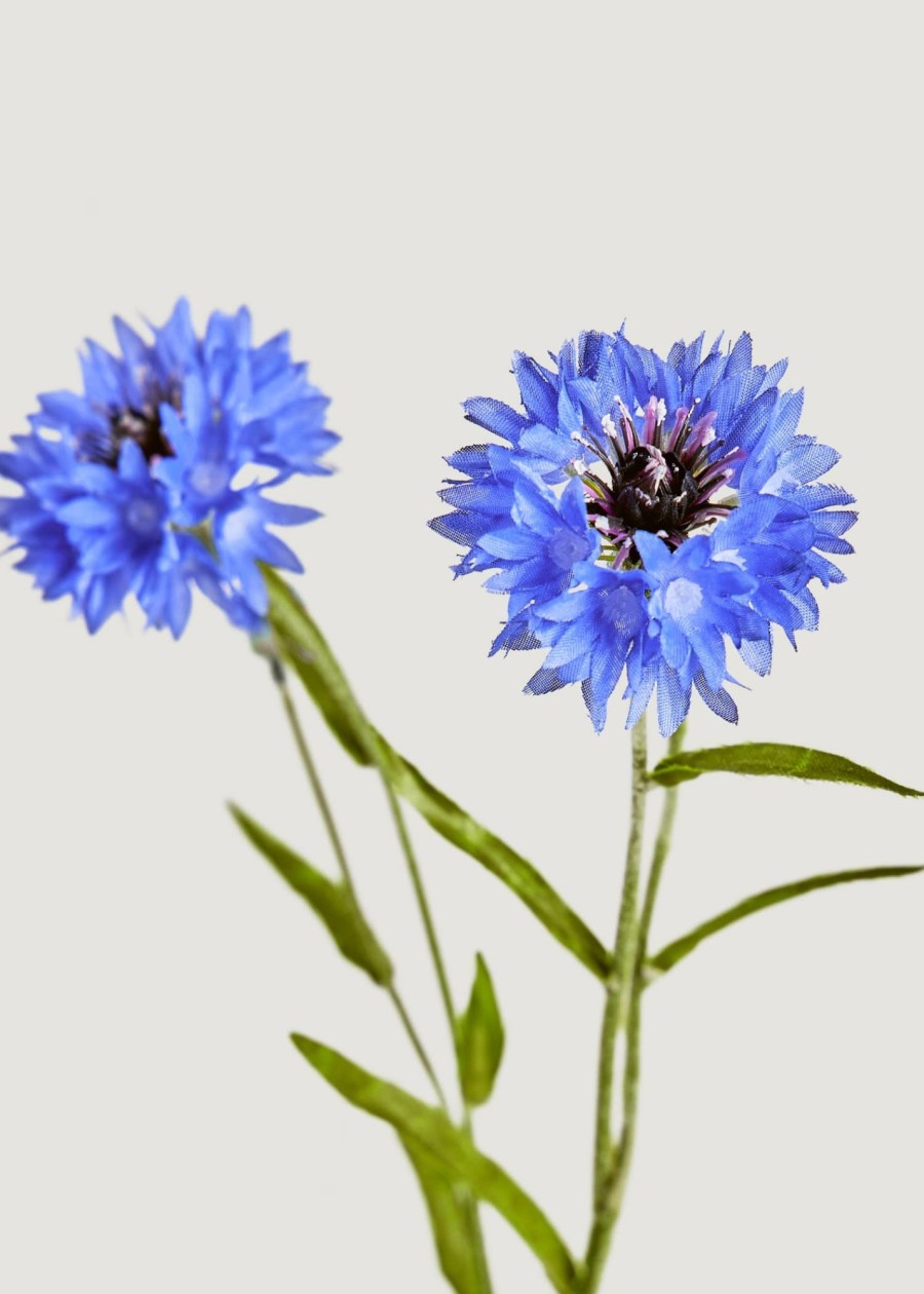 Fall Foliage Radial | Blue Faux Cornflower Wildflowers - 25.5"