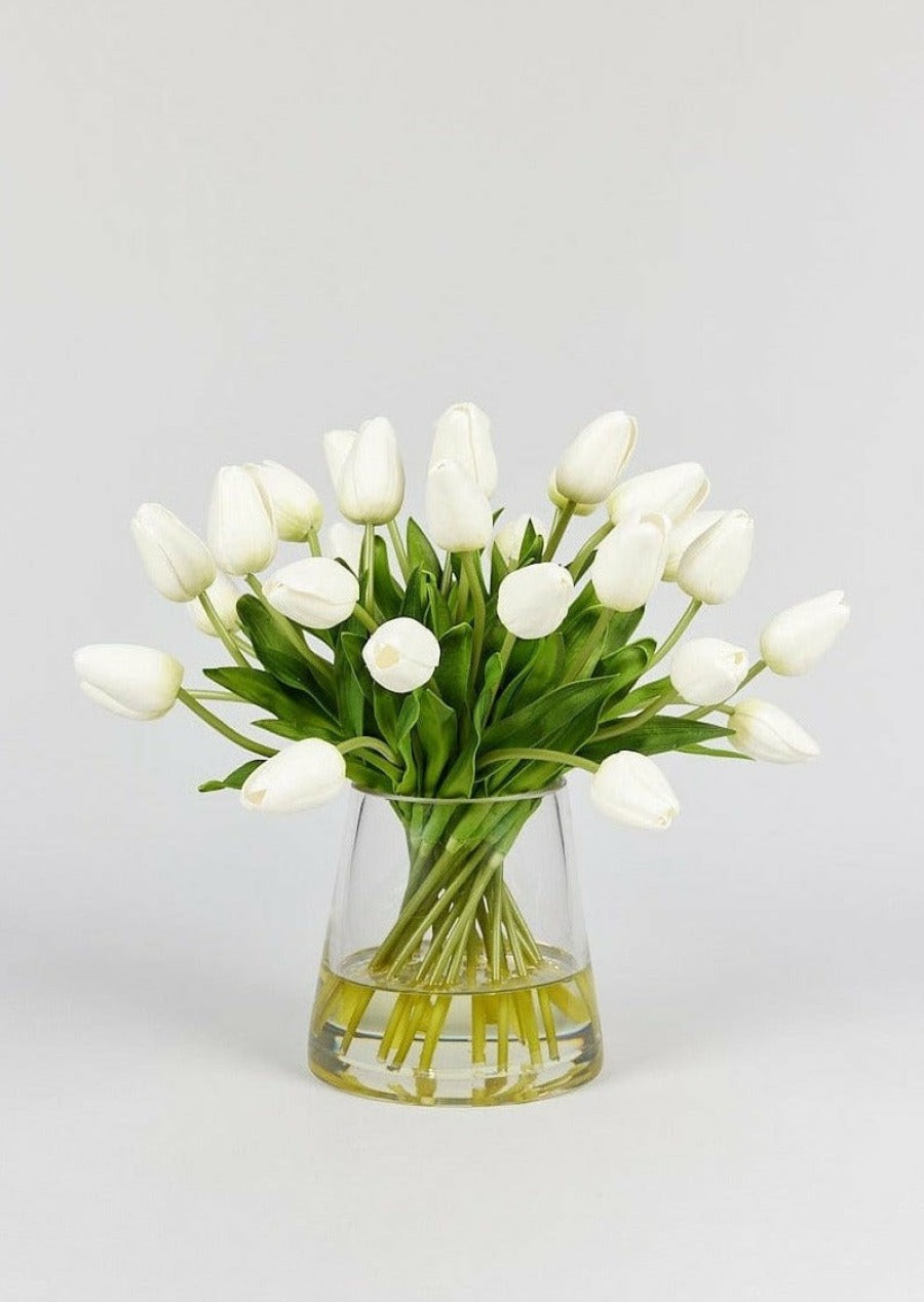 Blooming Florals Radial | Faux Tulip Arrangement - 12"