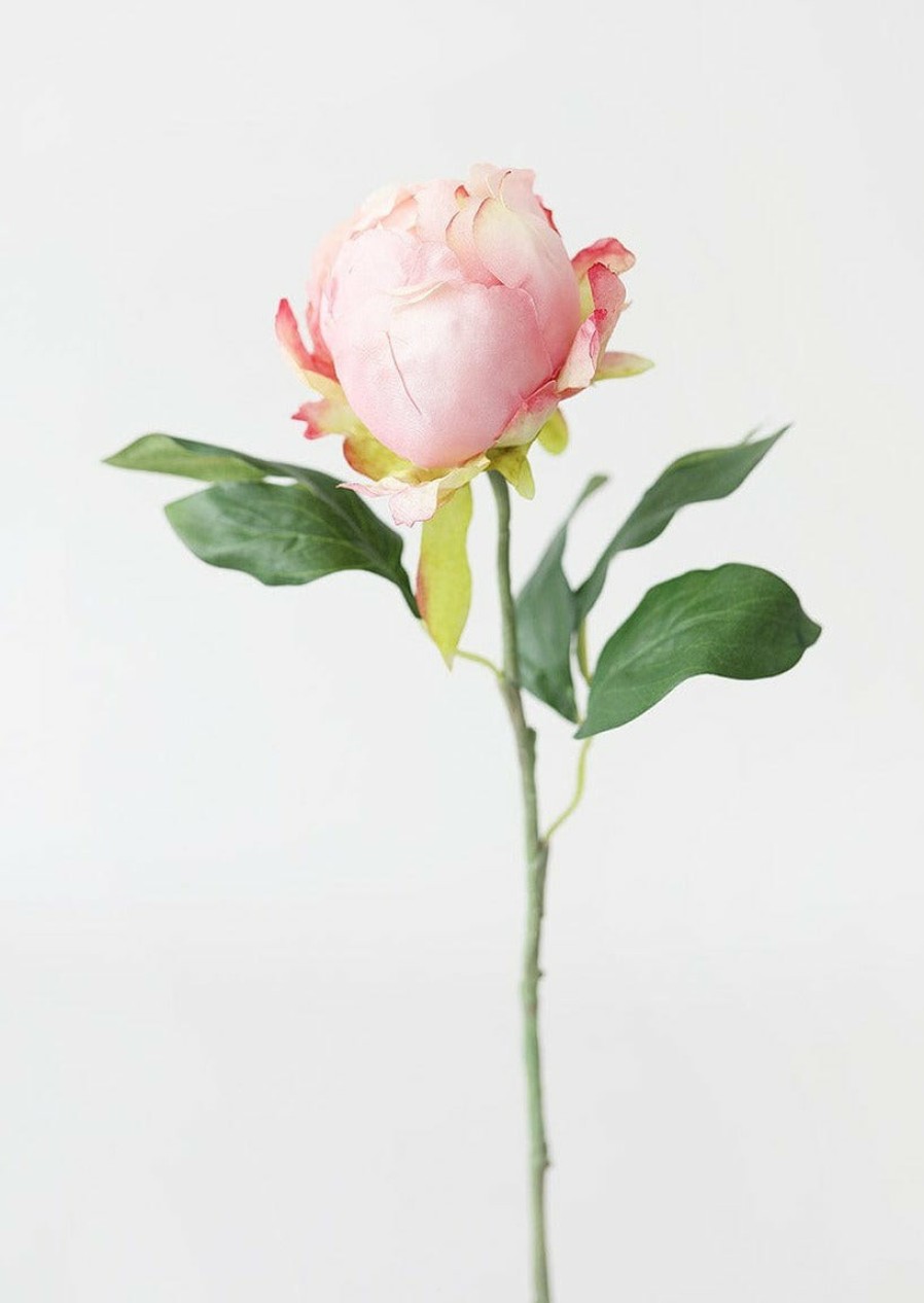 Blooming Florals Radial | Artificial Flower Pink Peony Bud - 18"