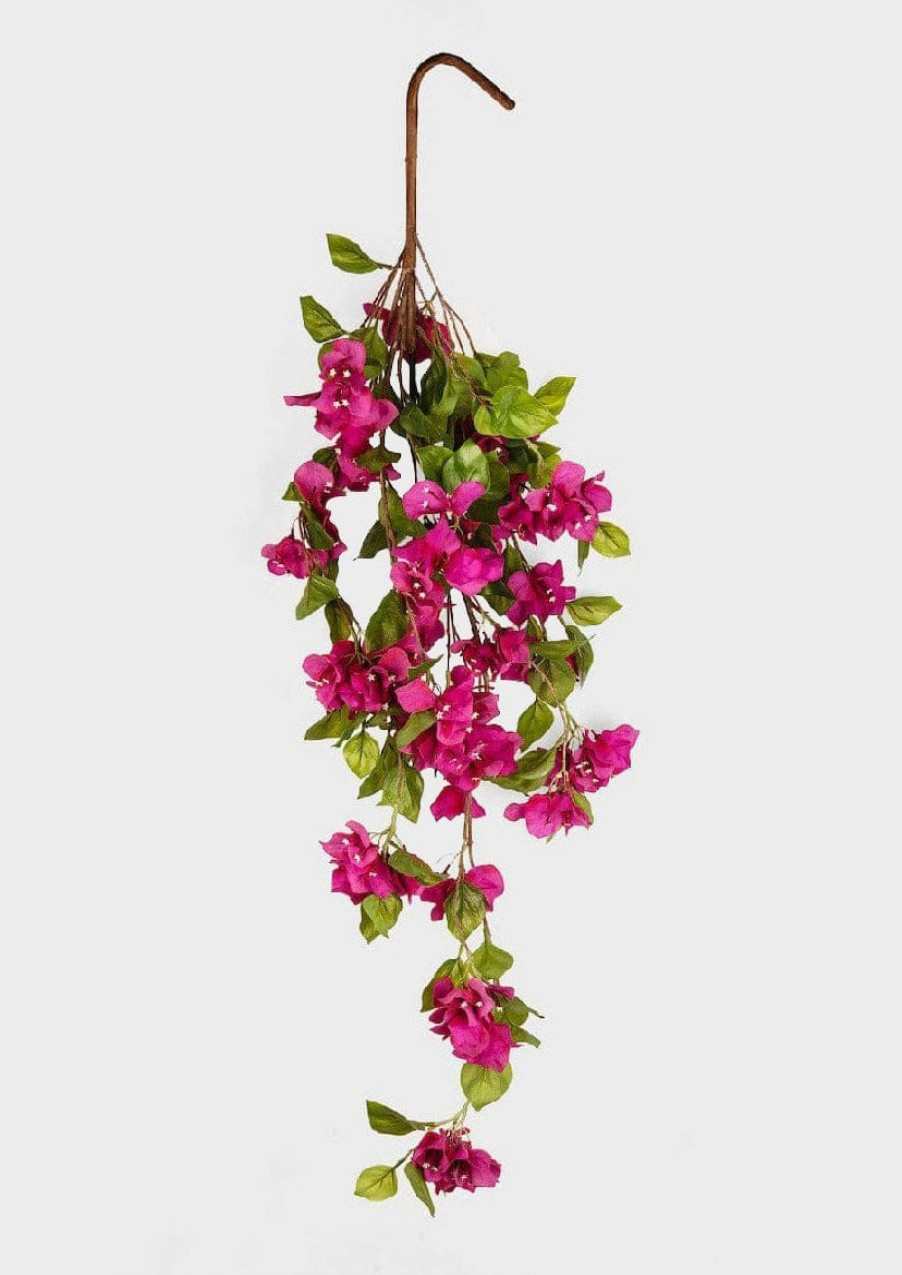 Blooming Florals Radial | Fuchsia Faux Bougainvillea Hanging Bush - 43"