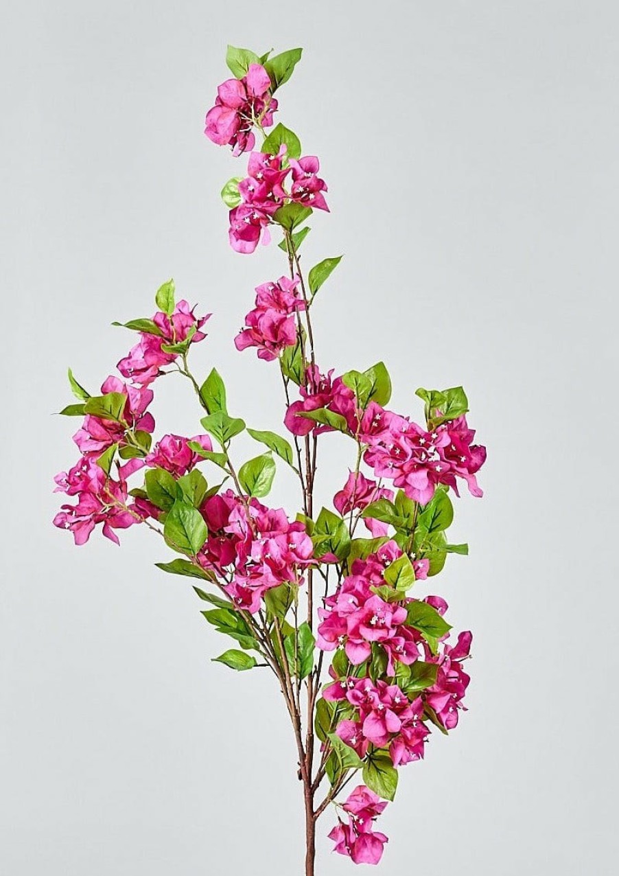 Blooming Florals Radial | Fuchsia Faux Bougainvillea Hanging Bush - 43"