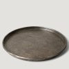 Fall Foliage Radial | Recycled Steel Large Round Tray In Rustic Patina - 21"