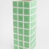 Blooming Florals Radial | Mint Green Dolomite Ceramic Tile Vase - 11"