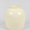 Blooming Florals Radial | Afloral Large Tabletop Cream Glossy Ceramic Vase - 10.5"