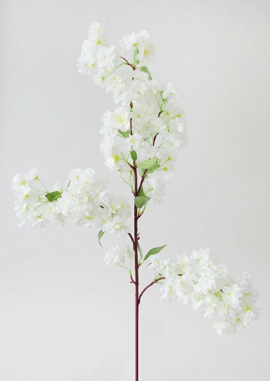 Blooming Florals Radial | Artificial Spring Cherry Blossoms In Cream - 40"