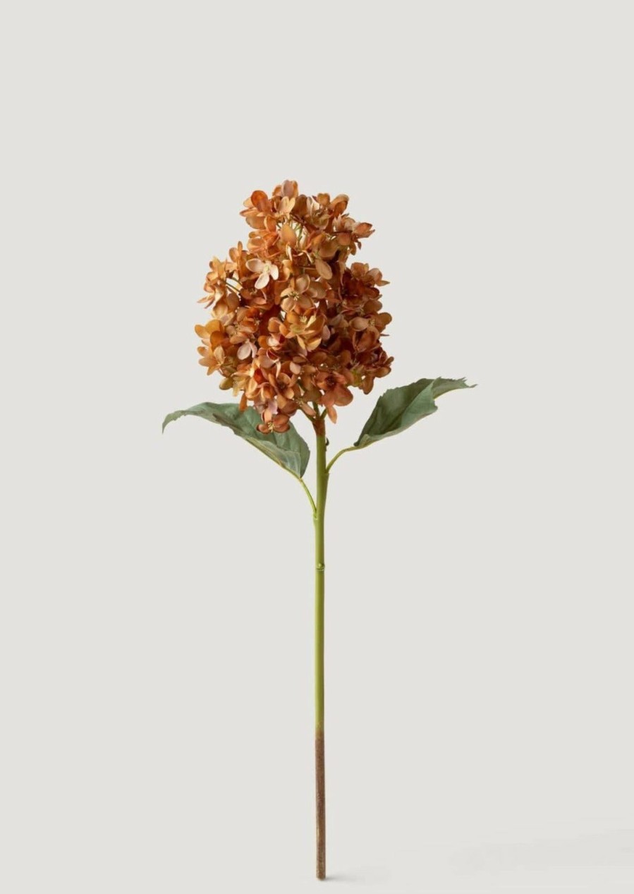 Blooming Florals Radial | Faux Cone Hydrangea In Earthy Brown Hues - 23"