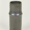 Blooming Florals Radial | Handmade Glazed Clay Ridge Vase In Matte Black - 10"