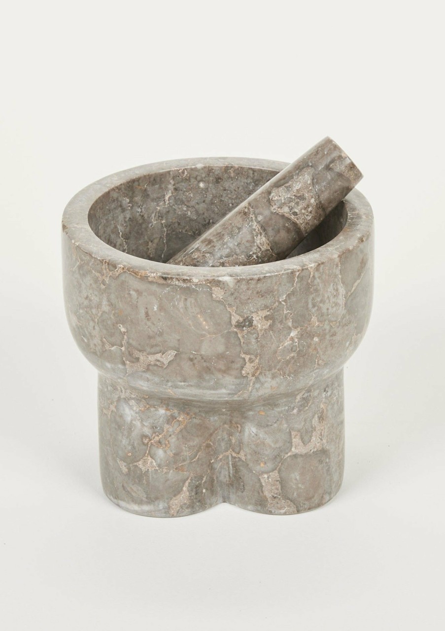 Fall Foliage Radial | Grey Marble Mortar And Pestle Home Decor Accent