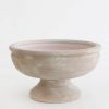 Blooming Florals Radial | Earthy Mauve Ceramic Compote Bowl - 10.25" Wide