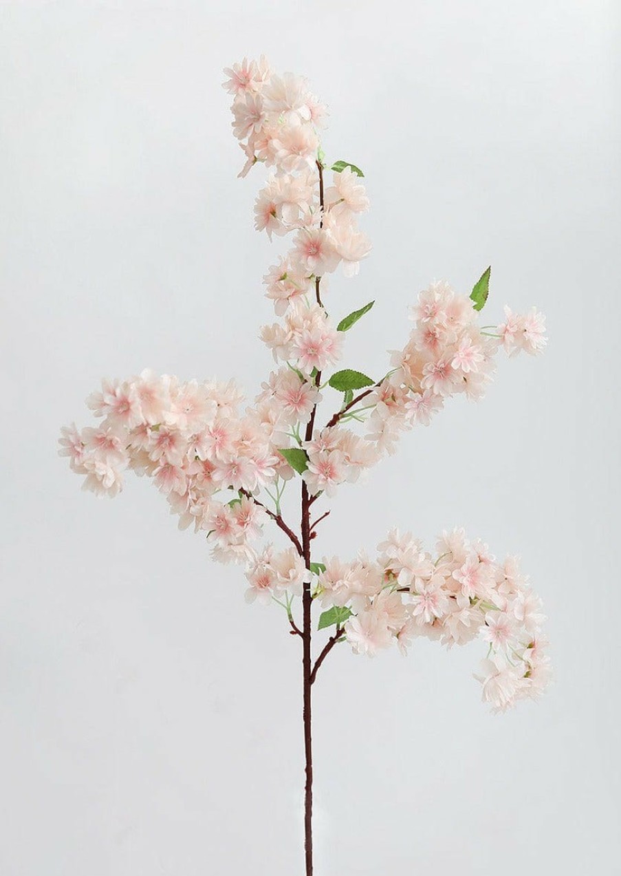 Blooming Florals Radial | Soft Pink Faux Cherry Blossom Branch - 40"