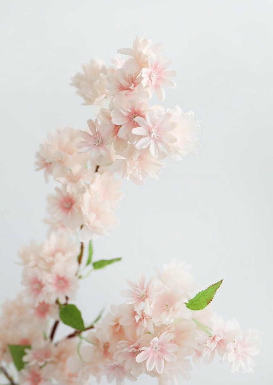 Blooming Florals Radial | Soft Pink Faux Cherry Blossom Branch - 40"