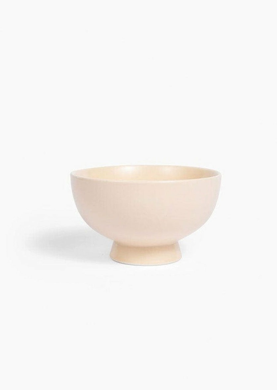 Blooming Florals Radial | Small Ecru Ceramic Compote - 3.75"