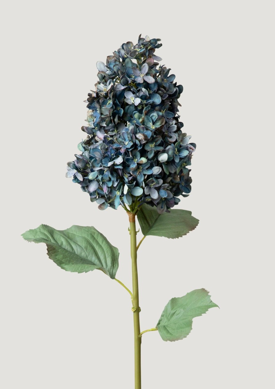 Blooming Florals Radial | Faux Pegee Cone Hydrangea In Dark Blue Vintage - 35"