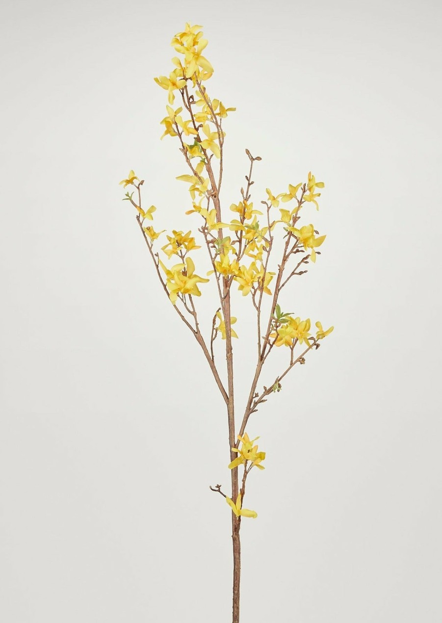 Blooming Florals Radial | Faux Forsythia Branch In Yellow Gold - 52"