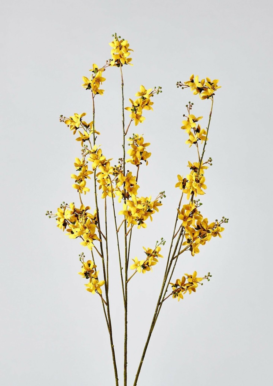 Blooming Florals Radial | Faux Forsythia Branch In Yellow - 53"