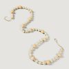 Winter Forest Radial | Natural And Cream Wood Bead Christmas Garland - 48"