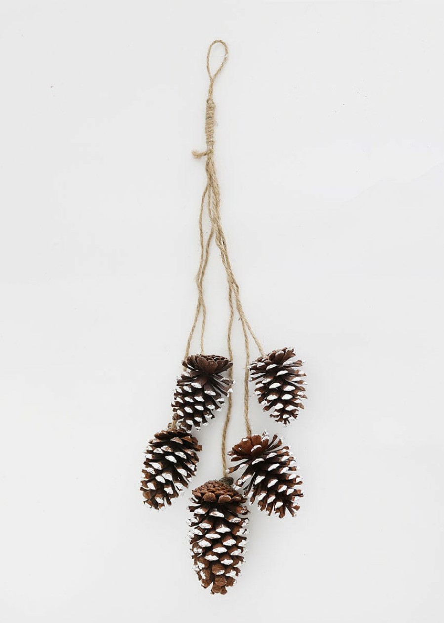 Fall Foliage Radial | Snowy Pine Cone Christmas Decoration - 27"