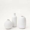 Blooming Florals Radial | Afloral Set Of 3 Matte Ceramic Bud Vases - 4.25-7"