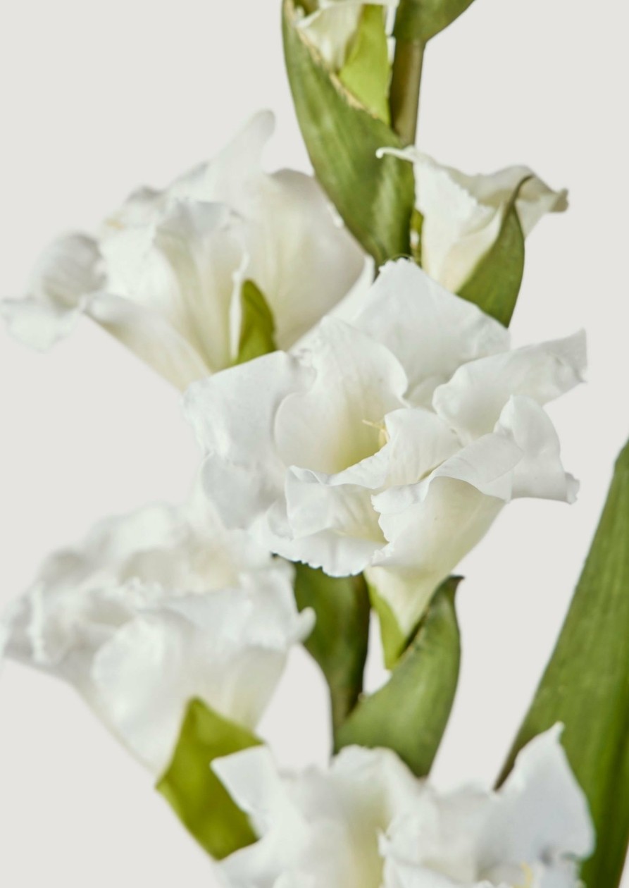 Blooming Florals Radial | White Gladiolus Faux Flower - 36"