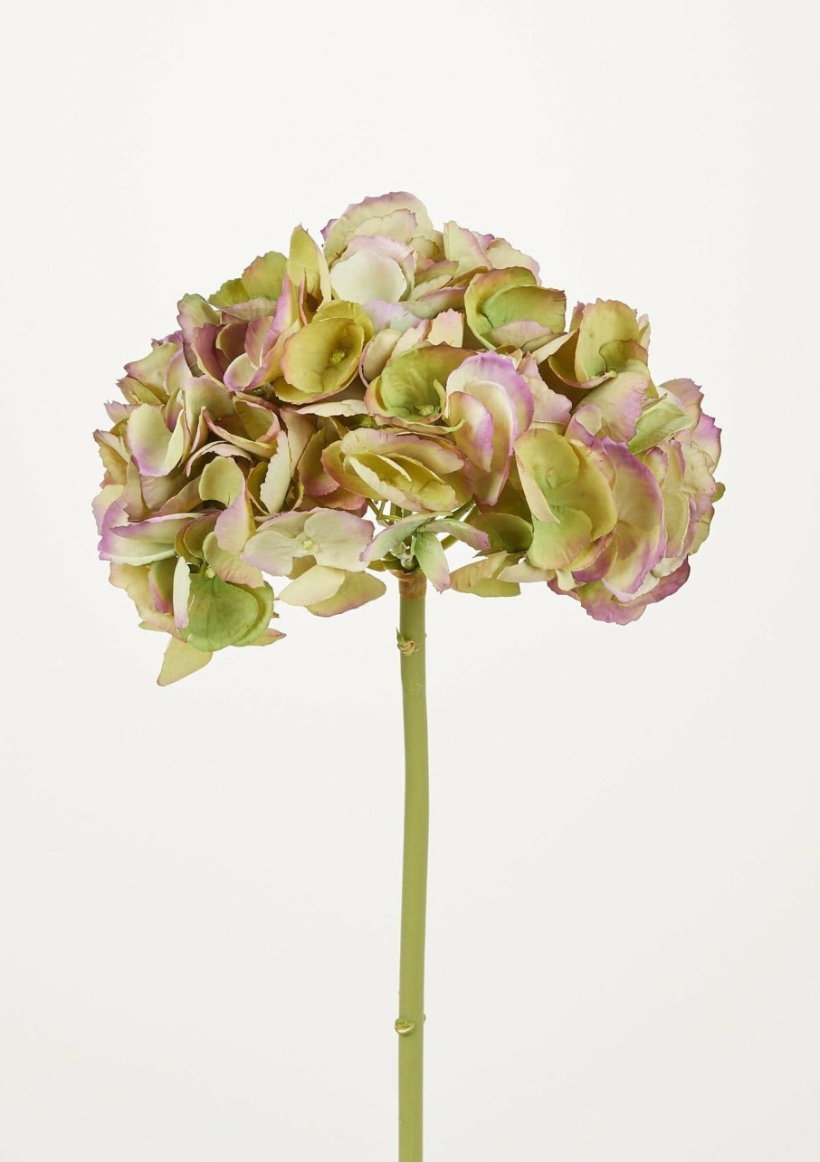 Blooming Florals Radial | Oversized Antique Green Artificial Hydrangea - 19"