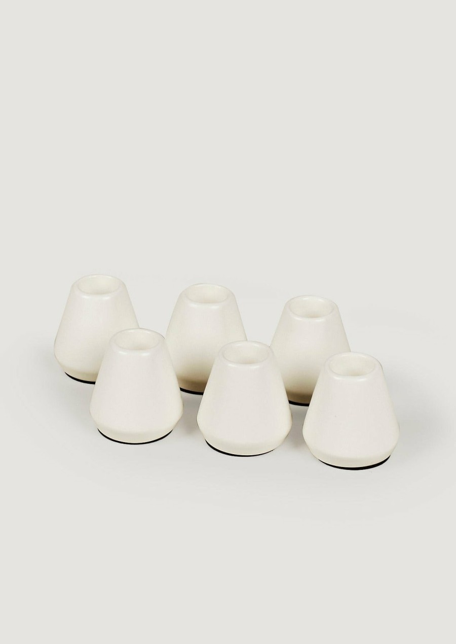 Fall Foliage Radial | Pack Of 6 Mini Afloral Candle Holders In White - 2"