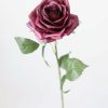 Blooming Florals Radial | Silk Flowers Rose In Plum Purple - 21.5"