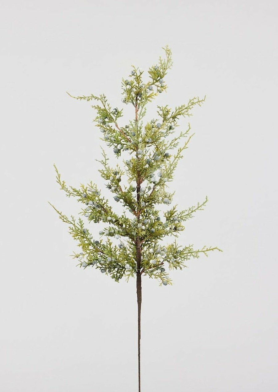 Winter Forest Radial | Artificial Juniper And Berry Winter Branch - 30"