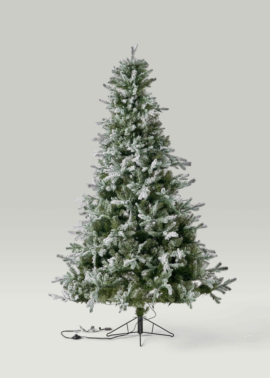 Winter Forest Radial | Frosted Pine Christmas Tree With Pre-Lit Led White Lights - 7.5'