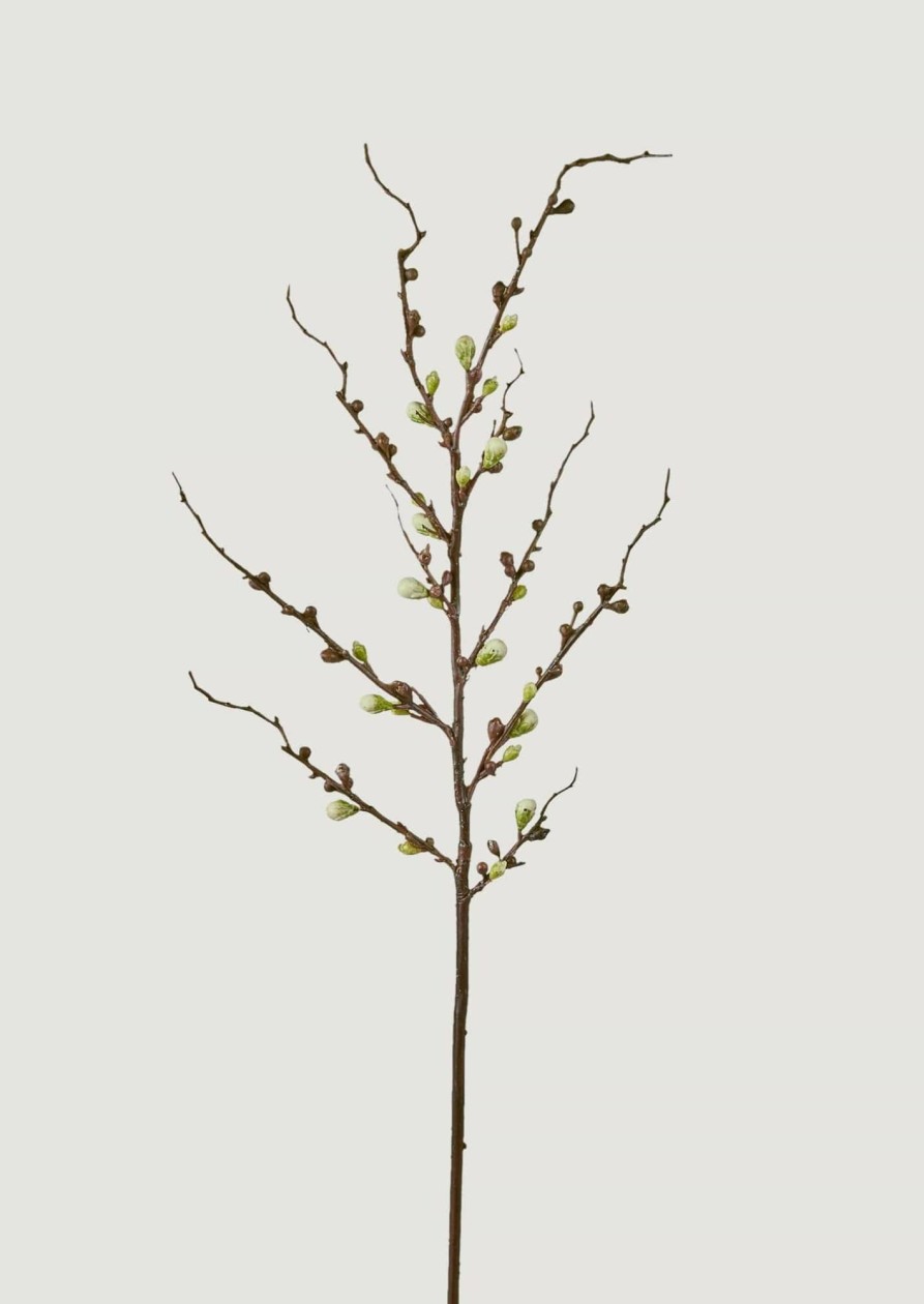 Blooming Florals Radial | Faux Budding Peach Blossom Branch - 30"