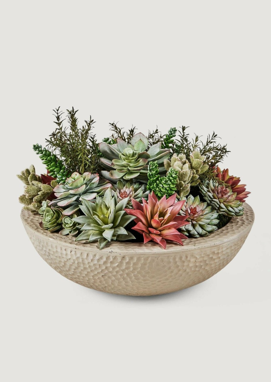 Everyday Greenery Radial | Faux Potted Plant Arrangement Of Succulents - 13"