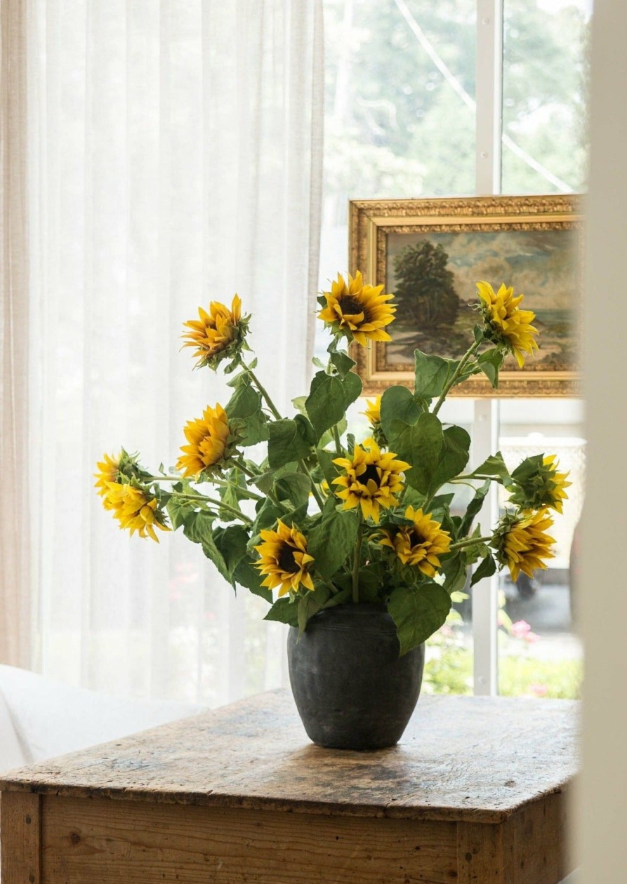 Fall Foliage Radial | Yellow Artificial Sunflower - 35"