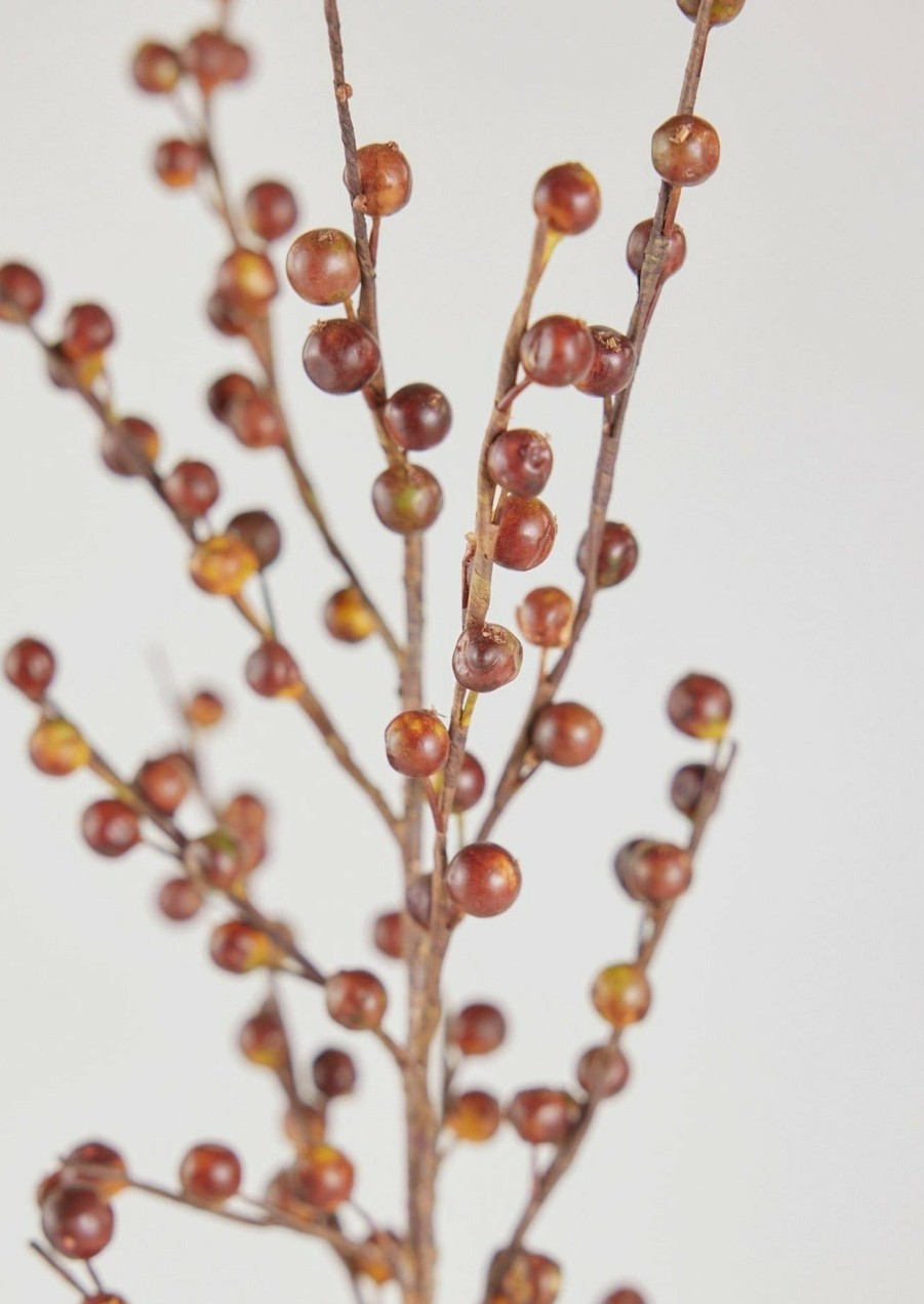 Fall Foliage Radial | Artificial Ilex Berry Branch - 30"