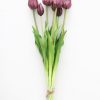 Blooming Florals Radial | Bundle Of 7 Purple Artificial Tulip Flower - 18.5"