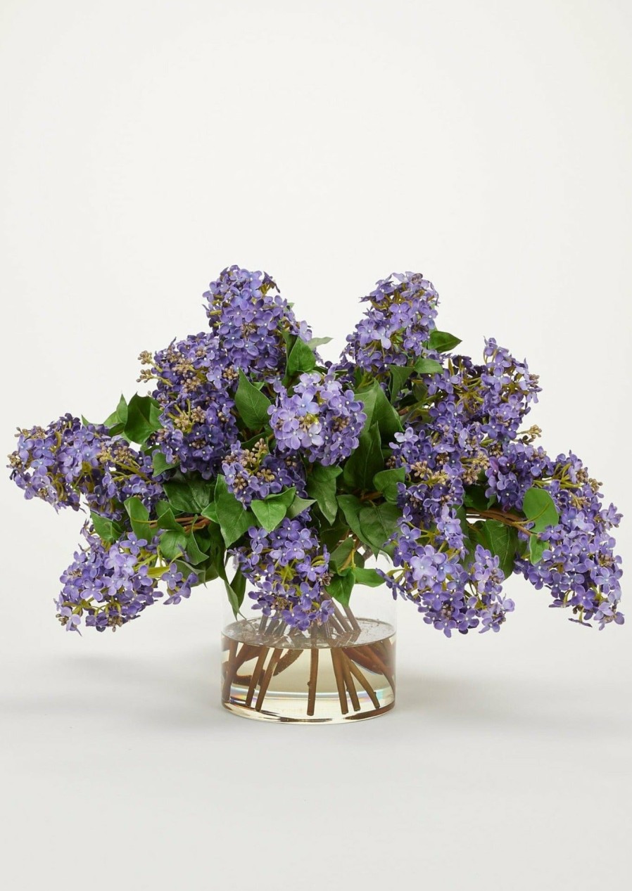 Blooming Florals Radial | Purple Faux Lilac Arrangement - 18"