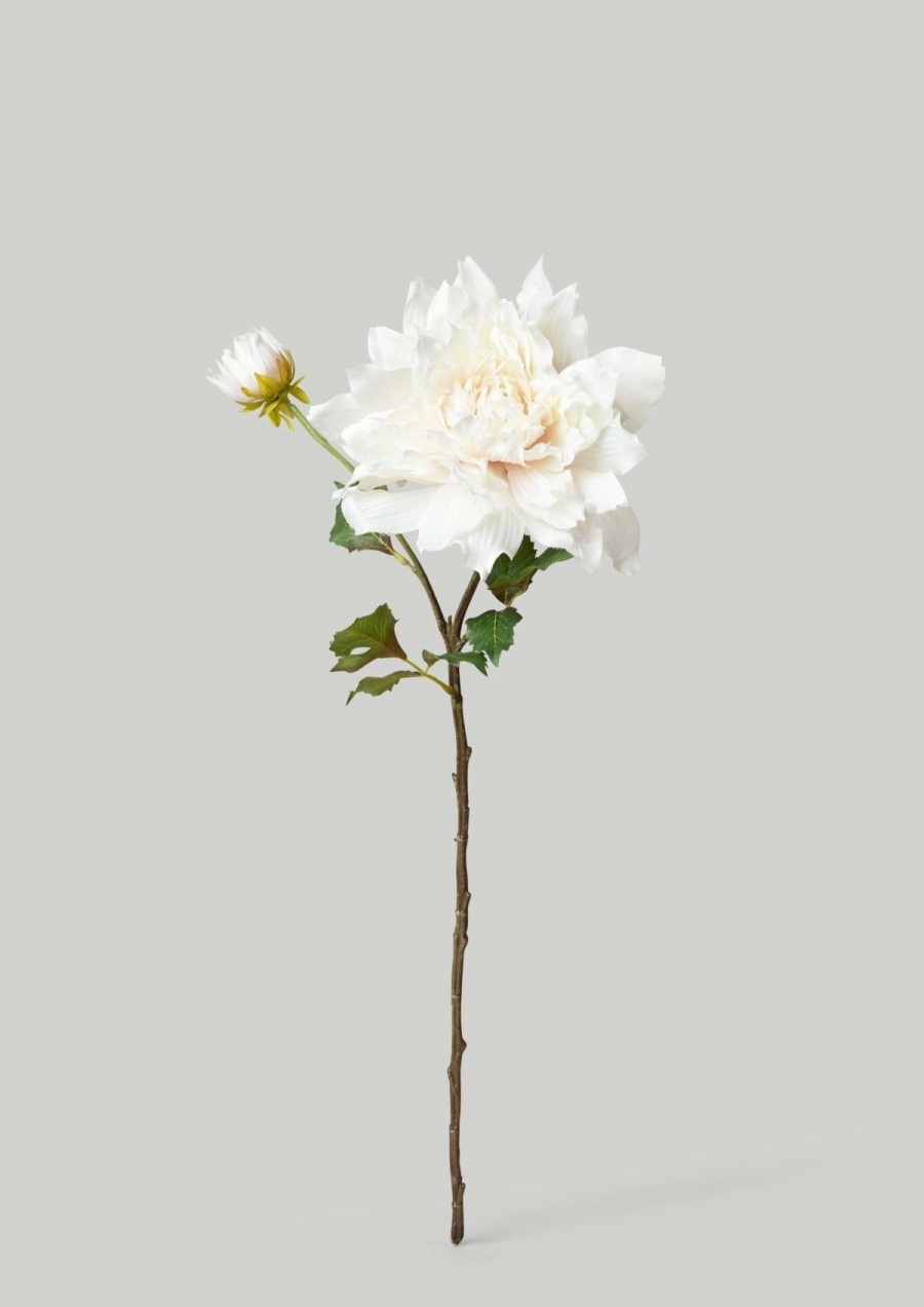 Blooming Florals Radial | Cream White Artificial Dahlia Flower - 21.5"