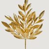 Winter Forest Radial | Faux Bay Leaf Spray In Metallic Gold - 24"