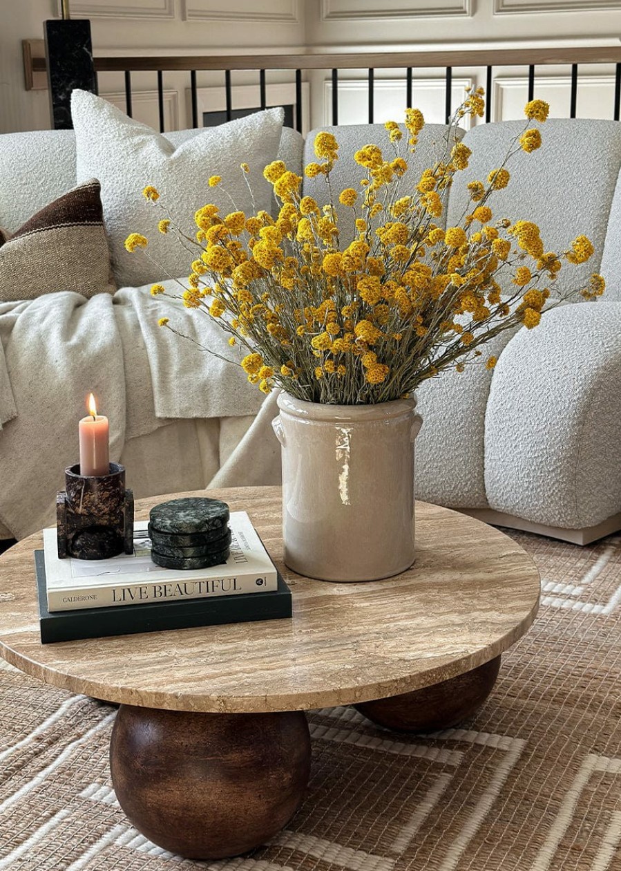 Fall Foliage Radial | Yellow Dried Sanfordii Flowers - 18-22"