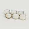 Fall Foliage Radial | Set Of 6 Mini Glass Votive Holders With Candles - 1.75"